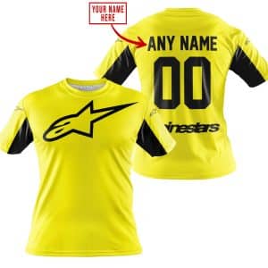 Custom name BraapGirls CUSTOM NAME RACING – LIMITED EDITION – ALPINESTARS – YELOW V2 Alpinestars for motocross girls and dirt bike riders - Alpinestars view 2