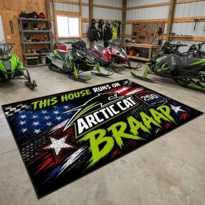 Custom name arctic cat Braap Rug – Arctic Cat Snowmobile Racing USA 250th Anniversary Arctic Cat for motocross girls and dirt bike riders - Arctic Cat view 2