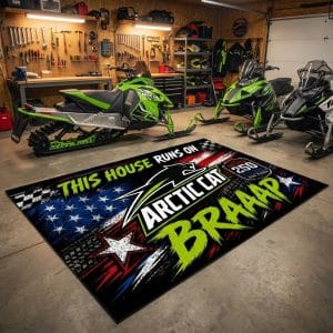 Custom name arctic cat Braap Rug – Arctic Cat Snowmobile Racing USA 250th Anniversary Arctic Cat for motocross girls and dirt bike riders - Arctic Cat view 1