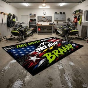 Custom name dirtbike Braap Rug – Ski-Doo Snowmobile Racing USA 250th Anniversary Brands for motocross girls and dirt bike riders - Brands view 3