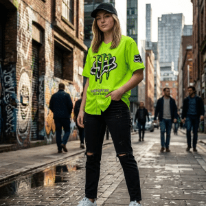 Custom name dirtbike Braapgirls – Just Fckn Seen It Neon Baseball Jersey Hoodie Brands for motocross girls and dirt bike riders - Brands view 2
