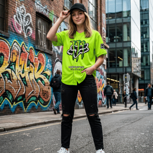 Custom name dirtbike Braapgirls – Just Fckn Seen It Neon Baseball Jersey Hoodie Brands for motocross girls and dirt bike riders - Brands view 4