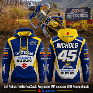 Colt Nichols Twisted Tea Suzuki Progressive AMA Motocross 2026 Premium Hoodie