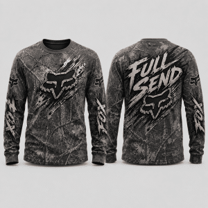 Custom name 250 Anniversary Just Fckn Send It – Fox Racing Blue Hoodie X42 Fox Racing for motocross girls and dirt bike riders - Fox Racing view 3