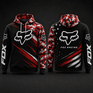 Custom name braapgirls Fox Racing Hoodie – USA X31-1 Fox Racing for motocross girls and dirt bike riders - Fox Racing view 1