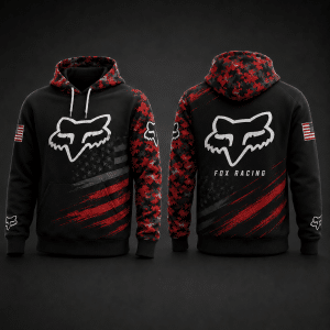 Custom name braapgirls Fox Racing Hoodie – USA X31-2 Fox Racing for motocross girls and dirt bike riders - Fox Racing view 1