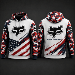 Custom name braapgirls Fox Racing Hoodie – USA X31-3 Fox Racing for motocross girls and dirt bike riders - Fox Racing view 1