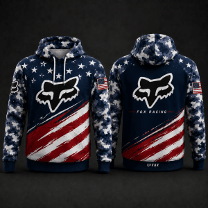 Custom name braapgirls Fox Racing Hoodie – USA X31-4 Fox Racing for motocross girls and dirt bike riders - Fox Racing view 1