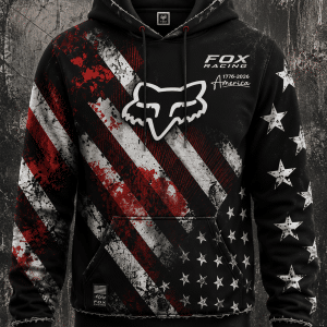 Custom name 250 Anniversary Fox Racing USA Flag 250 Anniversary Fox Racing for motocross girls and dirt bike riders - Fox Racing view 1