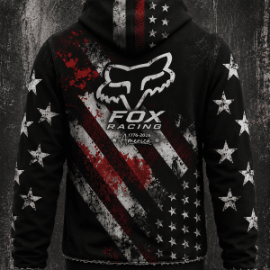 Custom name 250 Anniversary Fox Racing USA Flag 250 Anniversary Fox Racing for motocross girls and dirt bike riders - Fox Racing view 2