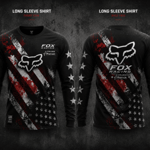 Custom name 250 Anniversary Fox Racing USA Flag 250 Anniversary Fox Racing for motocross girls and dirt bike riders - Fox Racing view 3