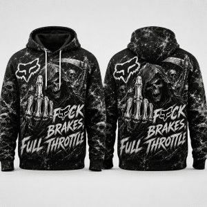 Fuck Brakes, Full Throttle – Fox Racing Hoodie X43