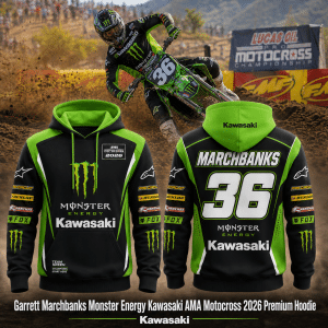Garrett Marchbanks Monster Energy Kawasaki AMA Motocross 2026 Premium Hoodie