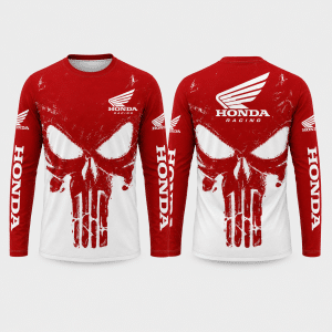Custom name braapgirls Yamaha Racing Punisher Skull Hoodie X35 Full Custom Name for motocross girls and dirt bike riders - Full Custom Name view 2