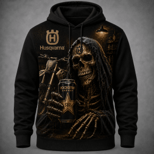 Custom name braapgirls Husqvarna Racing Rockstar Energy Apparel -x25 Hoodies for motocross girls and dirt bike riders - Hoodies view 1