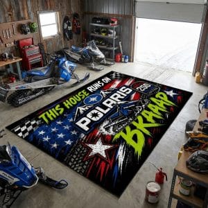 Custom name dirtbike Braap Rug – Polaris Snowmobile Racing USA 250th Anniversary Brands for motocross girls and dirt bike riders - Brands view 2
