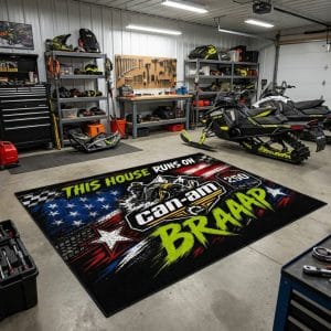 Custom name Can am Braap Rug – Can-Am Snowmobile Racing USA 250th Anniversary Brands for motocross girls and dirt bike riders - Brands view 1