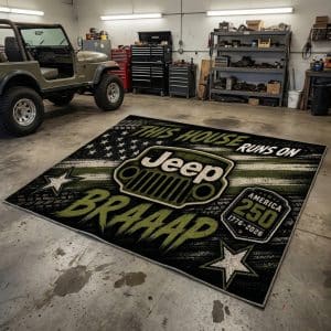 Custom name jeep Braap Rug – Jeep Racing USA 250th Anniversary Brands for motocross girls and dirt bike riders - Brands view 2