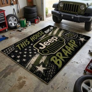 Custom name jeep Braap Rug – Jeep Racing USA 250th Anniversary Brands for motocross girls and dirt bike riders - Brands view 3