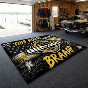 Custom name dirtbike Braap Rug -Sea Doo USA 250th Anniversary Brands for motocross girls and dirt bike riders - Brands view 2