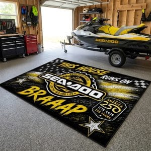 Custom name dirtbike Braap Rug -Sea Doo USA 250th Anniversary Brands for motocross girls and dirt bike riders - Brands view 1