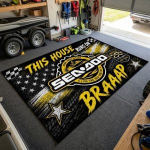 Custom name dirtbike Braap Rug -Sea Doo USA 250th Anniversary Brands for motocross girls and dirt bike riders - Brands view 3
