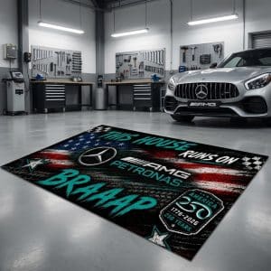 Custom name F1 Braap Rug -Mercedes-AMG Petronas USA 250th Anniversary Brands for motocross girls and dirt bike riders - Brands view 1