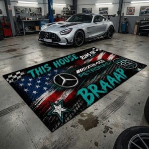 Custom name F1 Braap Rug -Mercedes-AMG Petronas USA 250th Anniversary Brands for motocross girls and dirt bike riders - Brands view 2