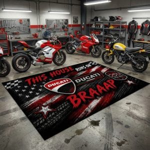 Custom name Ducati Braap Rug -Ducati USA 250th Anniversary Brands for motocross girls and dirt bike riders - Brands view 3