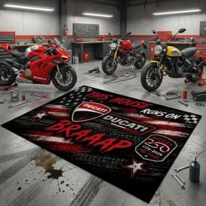 Custom name Ducati Braap Rug -Ducati USA 250th Anniversary Brands for motocross girls and dirt bike riders - Brands view 2