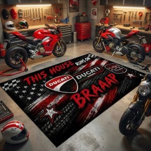 Custom name Ducati Braap Rug -Ducati USA 250th Anniversary Brands for motocross girls and dirt bike riders - Brands view 1