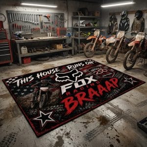 Custom name AMA Braap Rug -Fox Racing USA 250th Anniversary Brands for motocross girls and dirt bike riders - Brands view 2