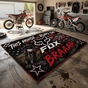 Custom name AMA Braap Rug -Fox Racing USA 250th Anniversary Brands for motocross girls and dirt bike riders - Brands view 1