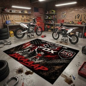 Custom name AMA Motocross Rug -Father and Son – USA 250th Anniversary Brands for motocross girls and dirt bike riders - Brands view 2