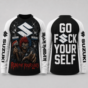 Custom name braapgirls Iron Maiden Suzuki Racing Apparel X23 Hoodies for motocross girls and dirt bike riders - Hoodies view 2