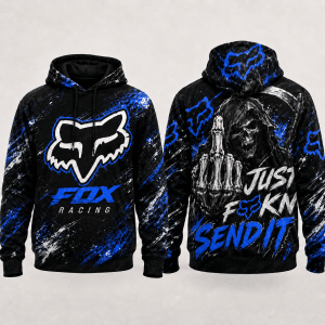 Just Fckn Send It – Fox Racing Blue Hoodie X42