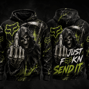 Just Fckn Send It – Fox Racing Green Hoodie X42