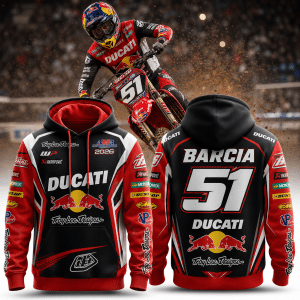 Justin Barcia Troy Lee Designs Red Bull Ducati Factory Racing AMA Supercross 2026 Premium Hoodie