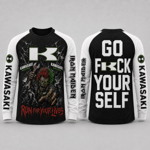 Custom name braapgirls Iron Maiden Kawasaki Racing Apparel X23 Hoodies for motocross girls and dirt bike riders - Hoodies view 1