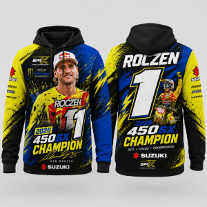 Custom name 2026 AMA Supercross Champion Ken Roczen 2026 Supercross Champion Apparel Hoodies for motocross girls and dirt bike riders - Hoodies view 1