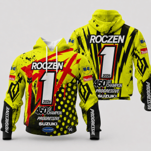Custom name 2026 AMA Supercross Champion Ken Roczen 2026 Supercross Champion Apparel Hoodies for motocross girls and dirt bike riders - Hoodies view 1