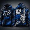 Less Talk, More Throttle- Fox Racing Blue Hoodie X44