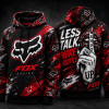 Less Talk, More Throttle- Fox Racing Red Hoodie X44