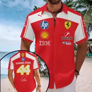 Lewis Hamilton x Scuderia Ferrari Short Sleeve Button-Down Shirt