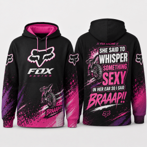 Custom name braapgirls Motocross – I said Braap – 3D Apparel X16 – Black Fox Racing for motocross girls and dirt bike riders - Fox Racing view 2