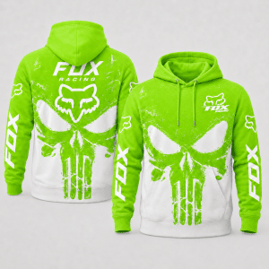 Fox Racing Punisher Skull Green Hoodie X34
