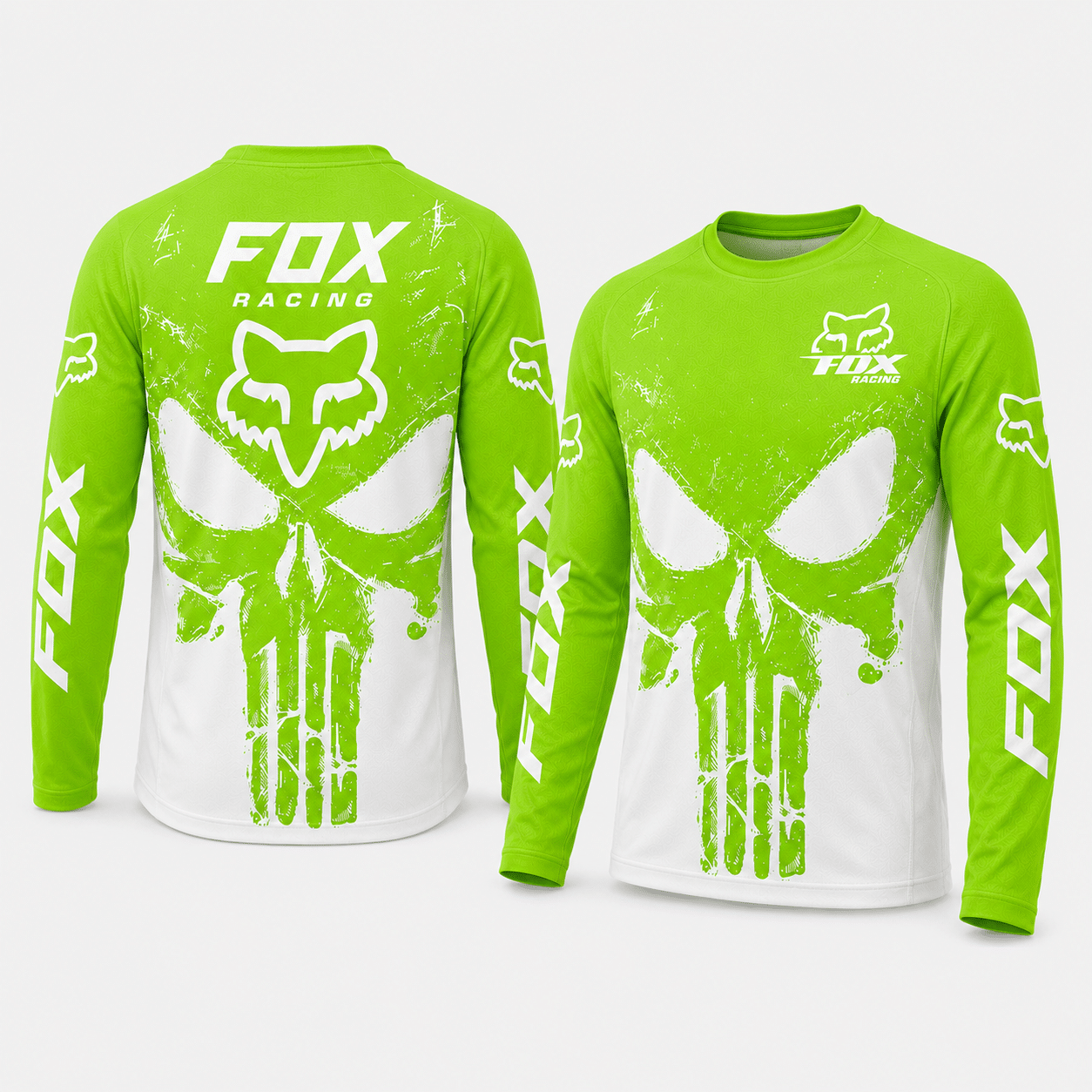 Fox Racing Punisher Skull Green Hoodie X34 view 5