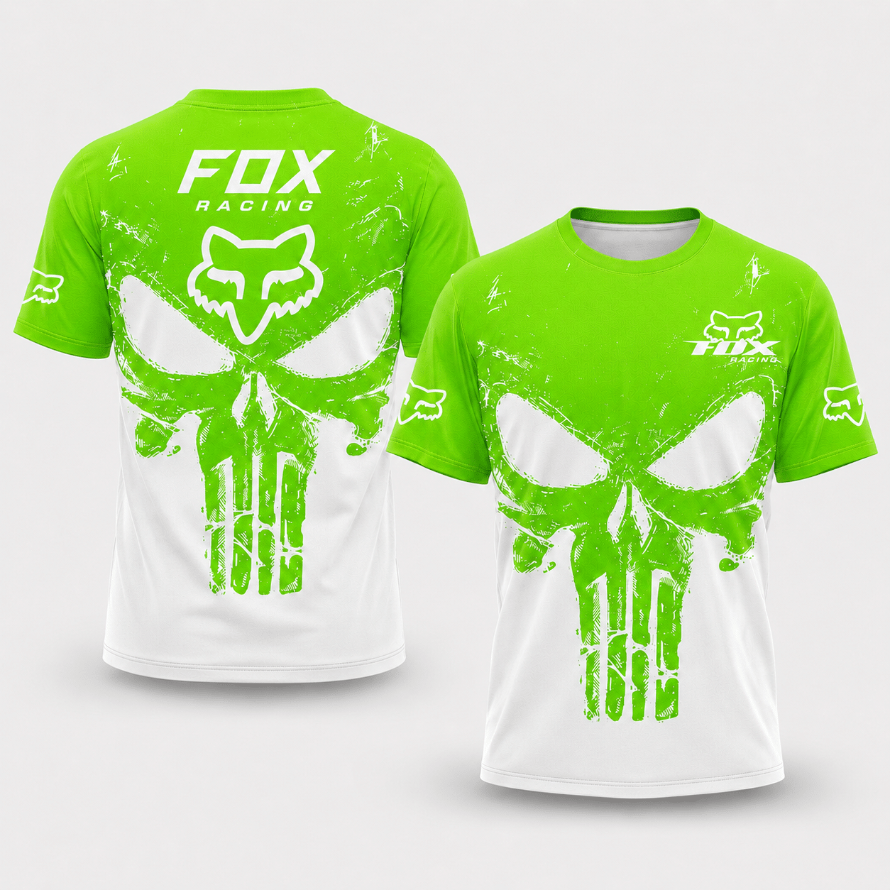 Fox Racing Punisher Skull Green Hoodie X34 view 6