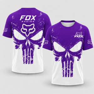 Custom name braapgirls Honda Racing Punisher Skull Hoodie X35 Full Custom Name for motocross girls and dirt bike riders - Full Custom Name view 3