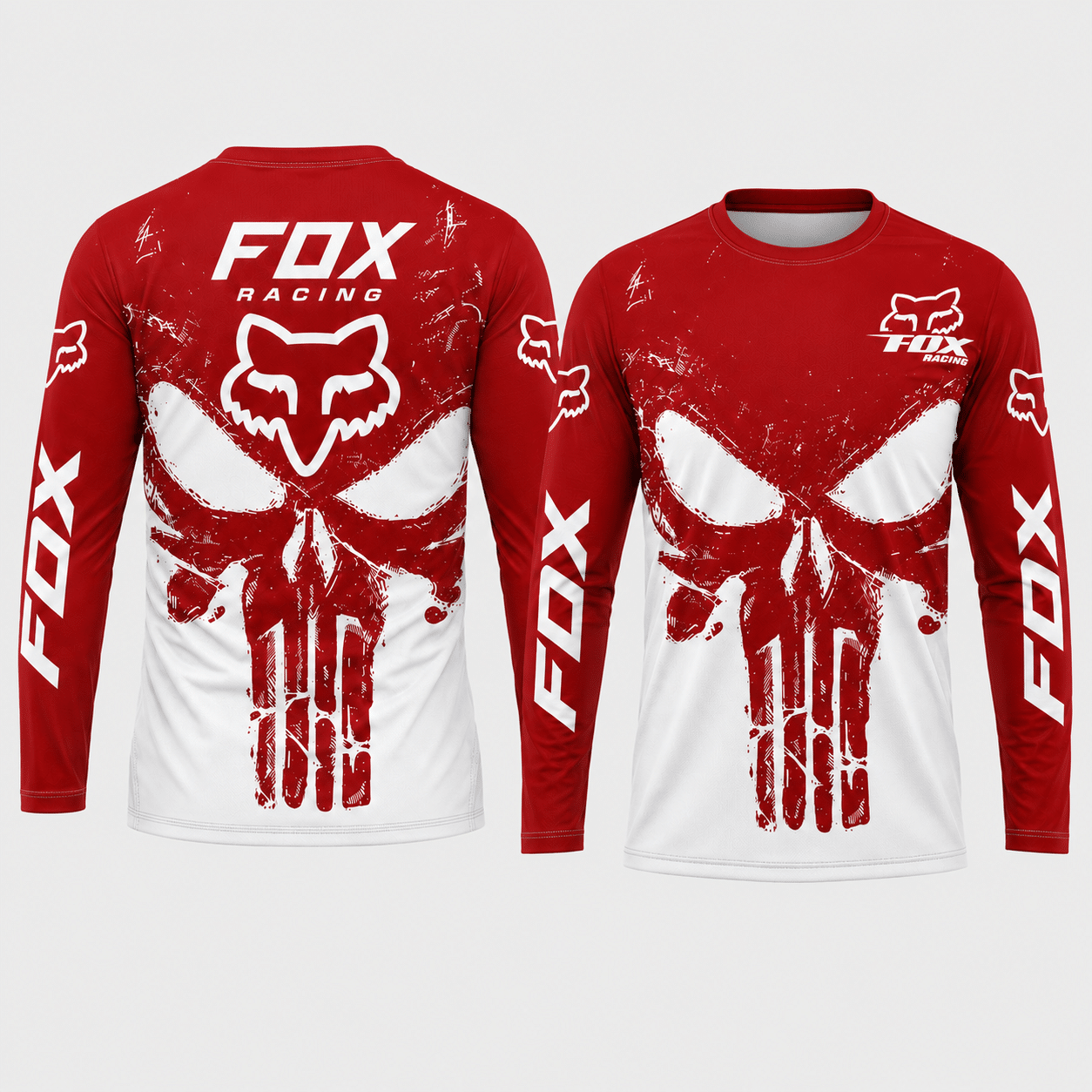 Fox Racing Punisher Skull Red Hoodie X34 view 6